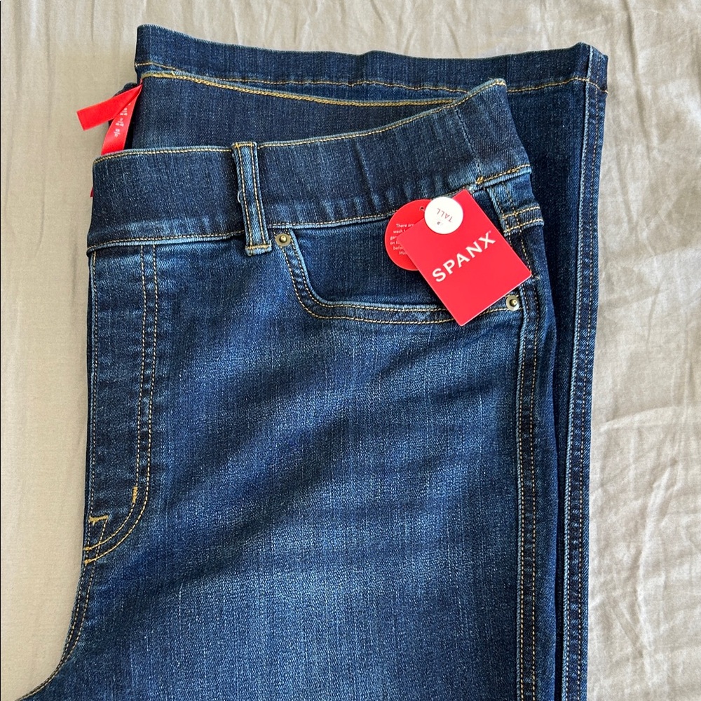 SPANX Dark Blue Flare Jeans - Picture 2 of 5